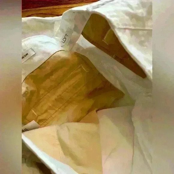 LOFT - MONROE SLIM WHITE CHINO PANTS - SIZE 4 - Picture 9 of 9